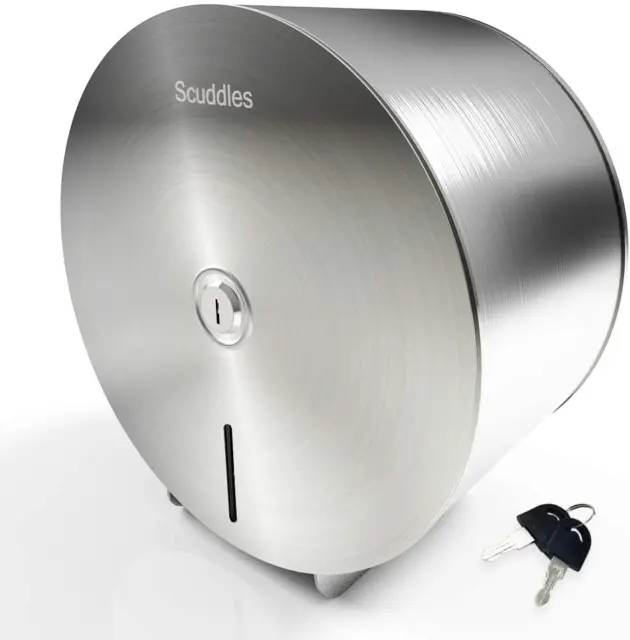 Scuddles Single-Roll Jumbo Toilet Paper Dispenser Stainless Steel NEW