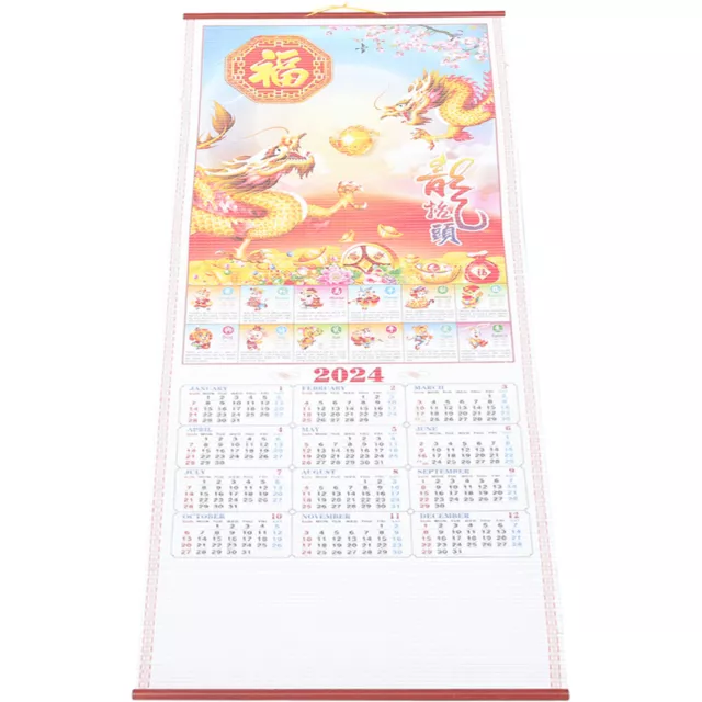 2024 chinesischer Drachen-Kalender Wandbehang - traditionell & dekorativ