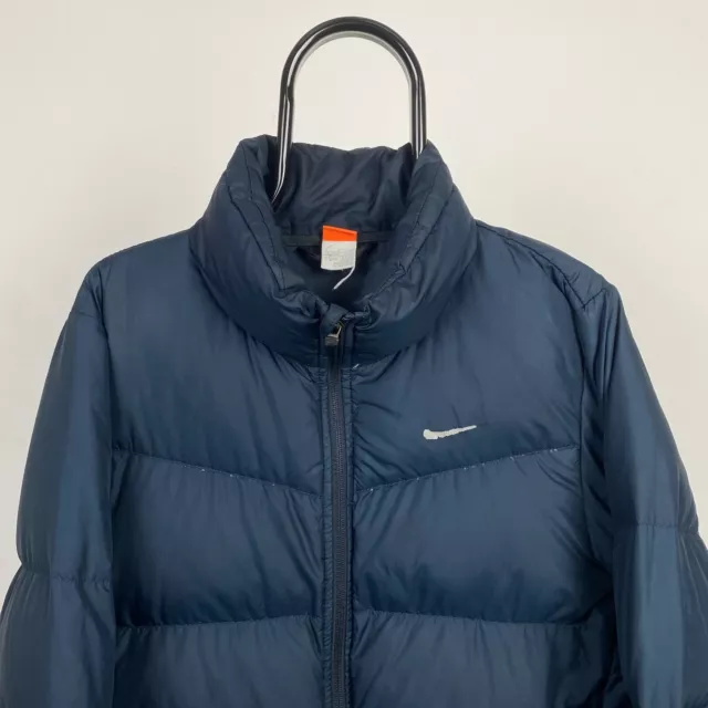 Nike Puffer Jacket, Blue Vintage Coat, Mens Small