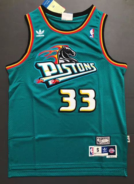 Retro Grant Hill #33 Detroit Pistons Basketball Jerseys Stitched Green