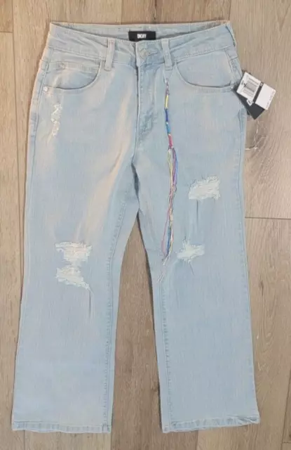 DKNY Girls Jeans Size 10 Wide Legs Light Blue Brand New