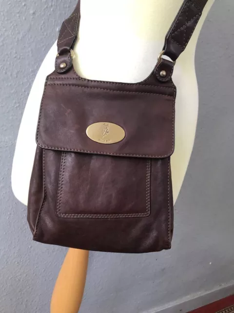 Oak Brown Natural Leather  Messenger Satchel Saddle Bag Cross Body Small