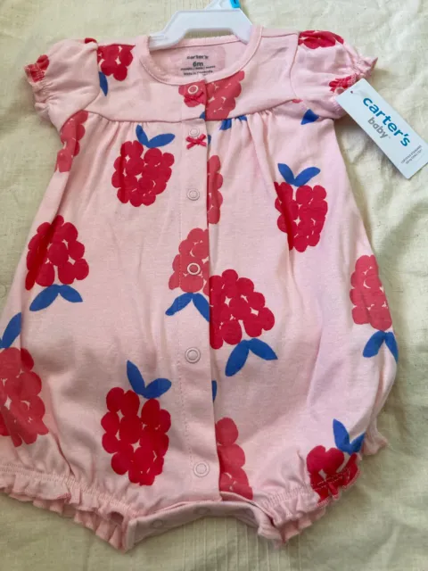 Carters baby girl raspberry short outfit size 6M NWT