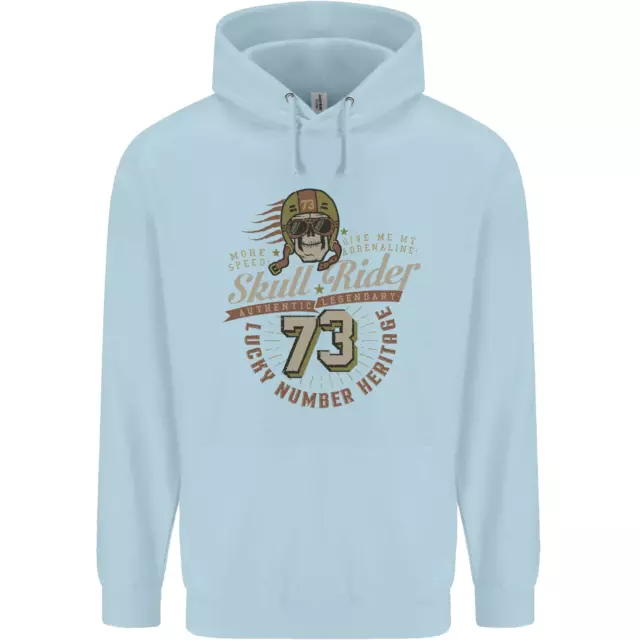 Felpa con cappuccio Skull Rider moto biker moto uomo 80% cotone 12