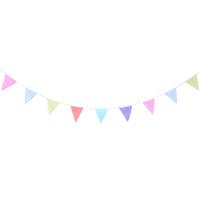 12 m Bunte Geburtstagsbanner Stoff Bunting Banner Bunting Flaggen im Freien