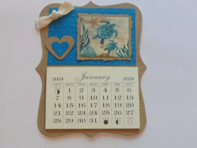 Sea Turtle Save The Turtles Heart 2024 Mini Magnetic Calendar Monthly  Pages