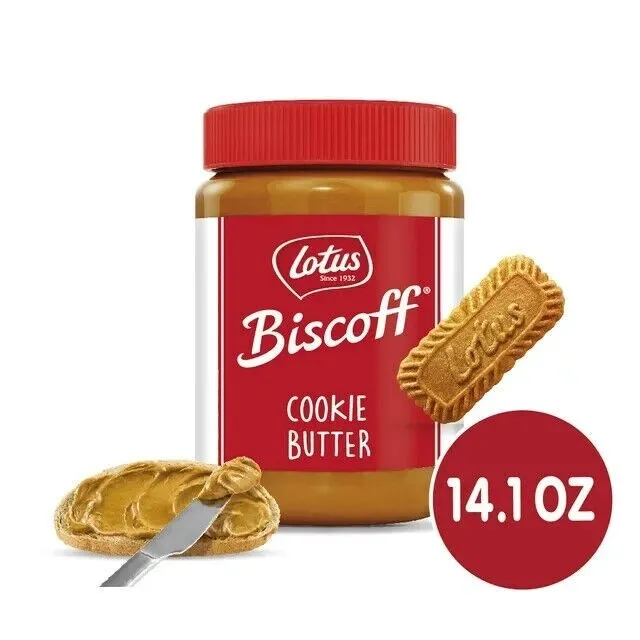 Biscoff Cookie Butter, Lotus Creamy Nut-Free Spread, 14.1 oz Jar Free Shipping..