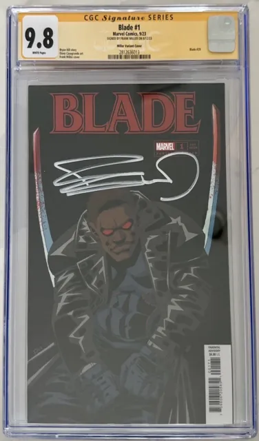 Blade #1 Frank Miller Variant Cover Cgc Ss 9.8 Signed By Frank Miller