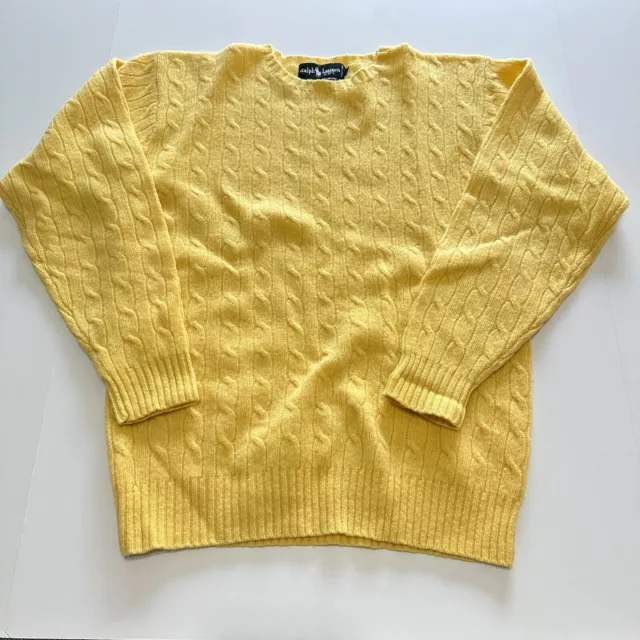 Polo Ralph Lauren Knit Sweater Mens Lambswool Crew Neck Pullover Size M