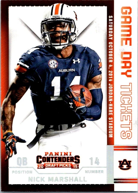 2015 Contenders Draft Picks Game Day Tickets Nick Marshall Auburn Tigers #51