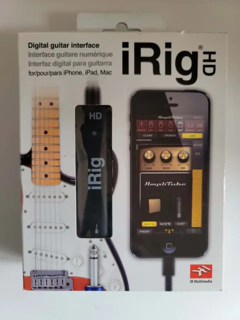 iRig HD Digital Guitar Interface for iPhone iPod iPad IK Multimedia W/Box Manual