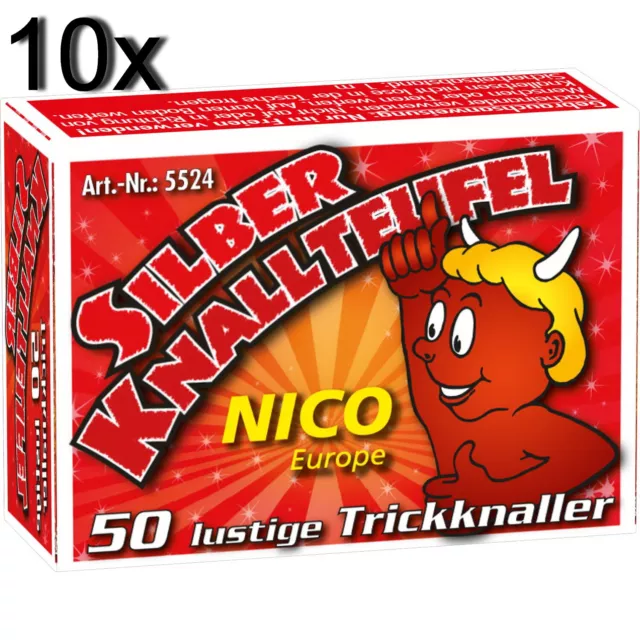 500 Silber Knallteufel / Knallerbsen für Kinder Kinderfeuerwerk / 10x 50er Pack