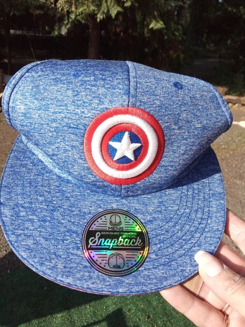 NWT Marvel Captain America Snapback Hat/Cap, Adjustable With Embroidered Logo