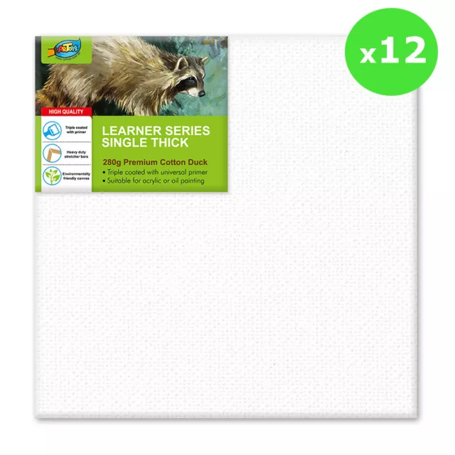 12 pcs Blank Canvas Value Pack 30x40cm 280g Premium Cotton Duck 3/4" Thick