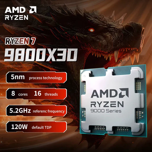 AMD RYZEN 7 9800X3D 8-Core 16-Thread Processor 4.7GHz 120W L3=96M DDR5 ...