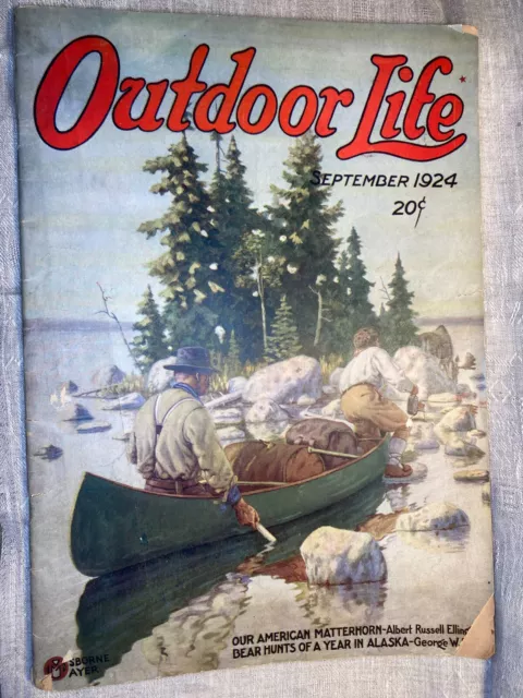 Vintage Outdoor Life Sept 1924, 80 pages, Hunting, Fishing