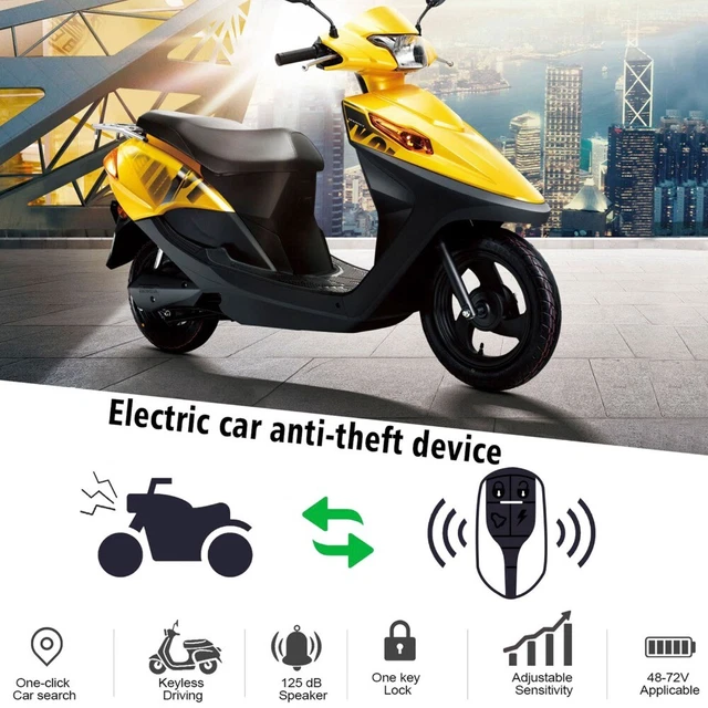 moto Dispositif d'alarme de moto Kit d'alarme sans fil Sécurité anti-vol 10