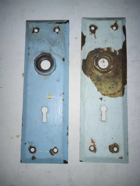 2 Antique Door Backplates, Door Hardware, Back Plates Farmhouse