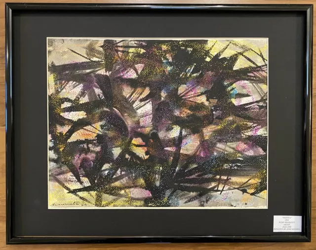 1962 Remo Bramanti Signed Painting Mid-Century Modern Abstract Art 10.5”x13.5”