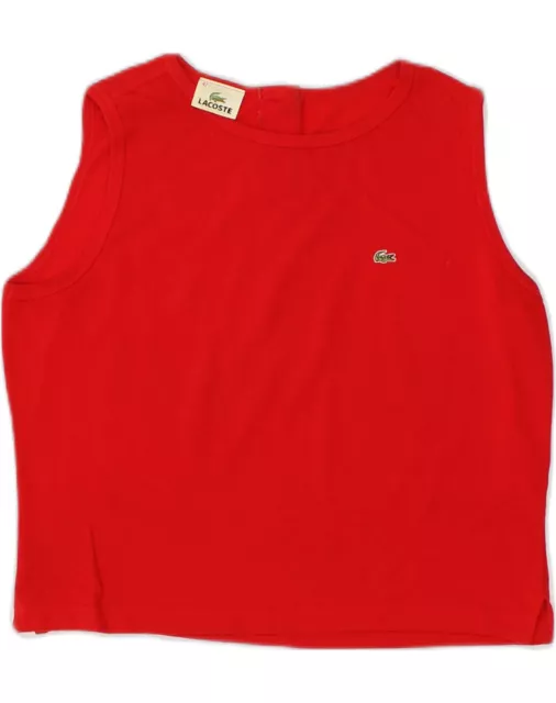 LACOSTE Womens Vest Top Size 42 Large Red Cotton AA29