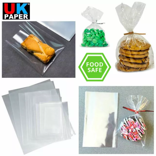 Clear Cellophane Cello Display Bags Sweet Candy Cake Pop Lollipop Kids Party Bag