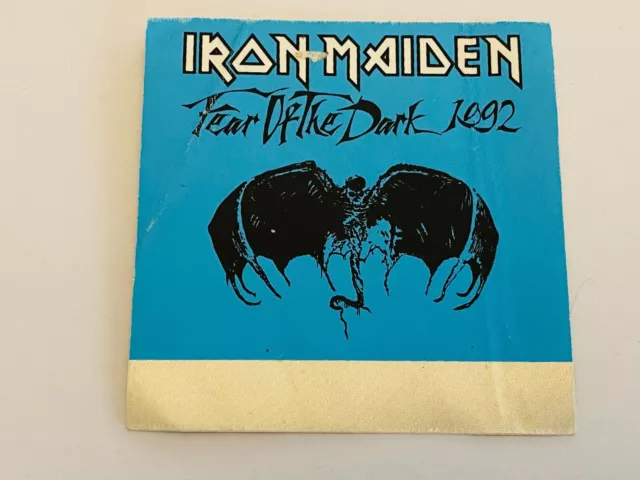 Iron Maiden Rare Official 1992 Fear of the Dark World Tour Back Stage Pass