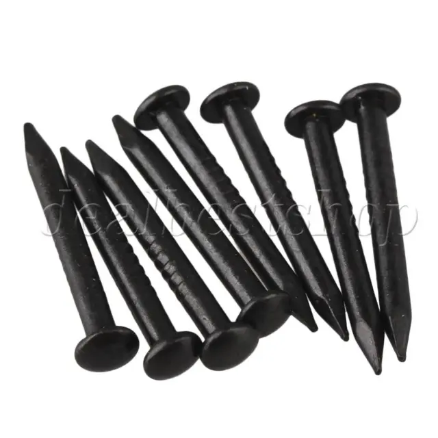 50 Pieces Black 15mm Length Archaize Pure Screw Nail with Round Head 2