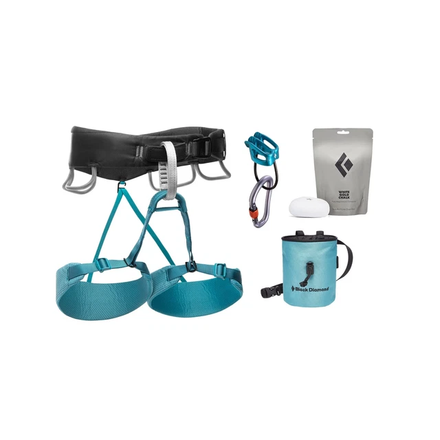 Black Diamond Womens Momentum Rock Climbing Harness - Complete Package Medium