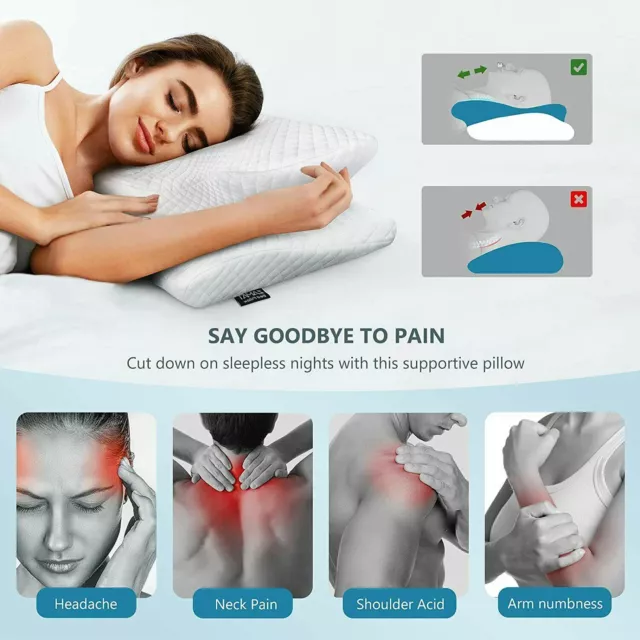 24'' Memory Foam Orthopedic Cervical Pillow Neck＆Shoulder Pain Relief Comfort 3