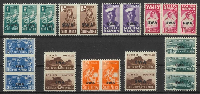 South West Africa 1943-44 War Effort Reduced Size Set/9 Units of Stamps MUH19-18