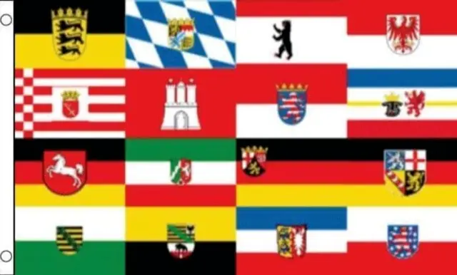 German 16 Federal States 5' X 3' Flag Germany States Flag