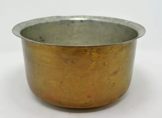 Antique Brass Cooking Pan Pot Kadai Original Old Kitchenware Hand Crafted