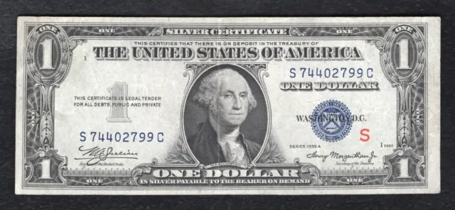 Fr. 1610 1935-A $1 One Dollar Silver Certificate “Experimental S” Extremely Fine