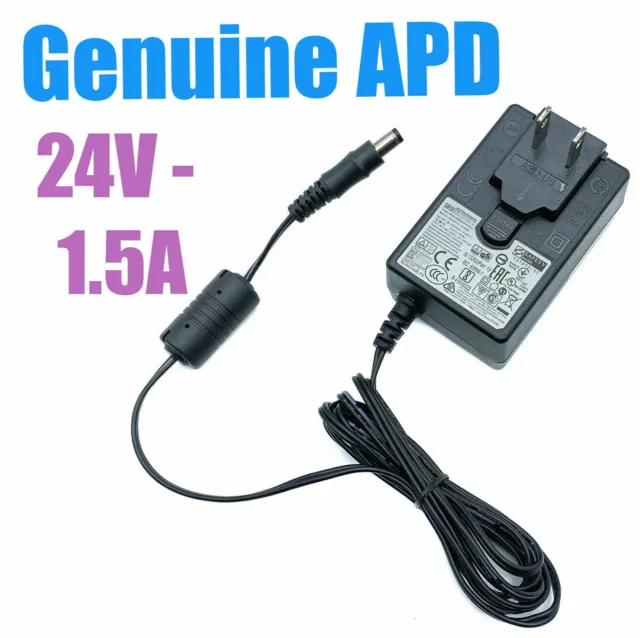 NEW Genuine APD WA-36A24R AC Power Adapter 24V 1.5A Power Supply Plug-In 36W OEM