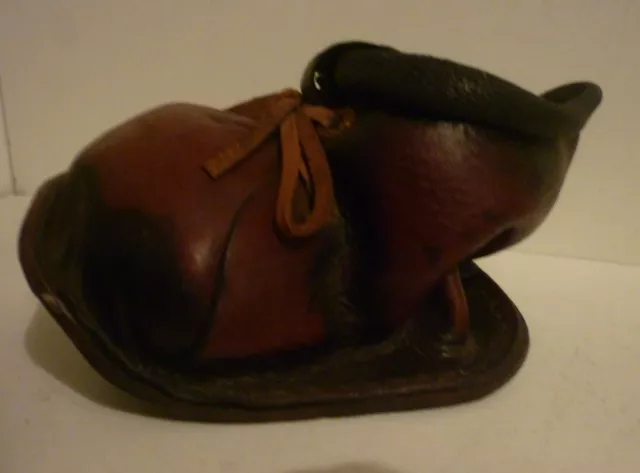 Childs Antique Turkish  Handmade Brown Leather Shoe ~ Retirement Sale Reduced £3