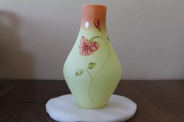 Fenton Vase Burmese Sanded Ltd. #340 of 950