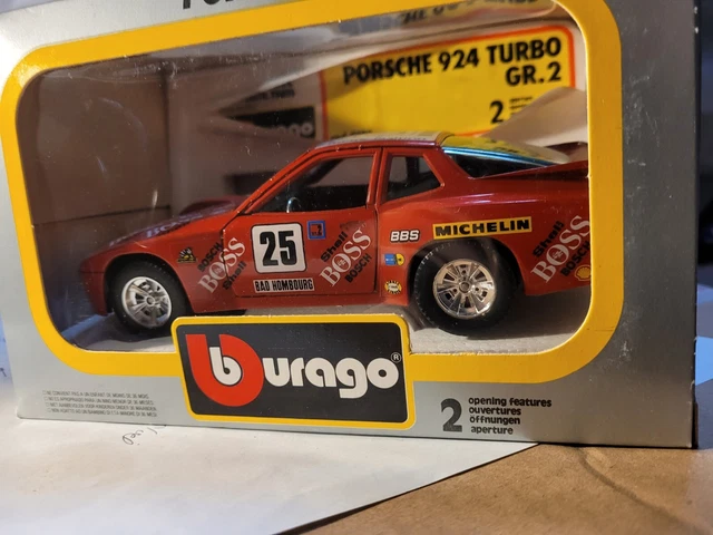 Porsche 924 Turbo #94 - Bburago 1/24 - Diecast Vintage - Modèle 9105 - Occasion