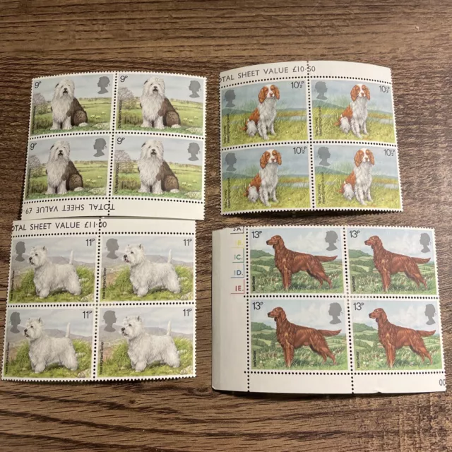 GB Stamps 1979 SG 1075-1078 Dogs Blocks of 4 Mint