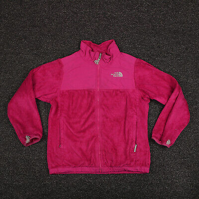 The North Face Jacket Girls Large Pink Faux Fur Full Zip Long Sleeve Mock Neck