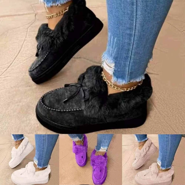 Chaussures Hiver Grande Velours Confortable Coton Chaussures Femelle Rond Tête