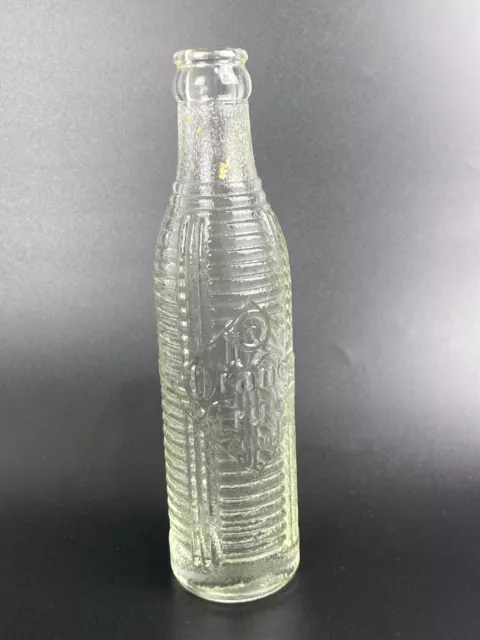 Rare Orange Crush Clear Krinkly Ribbed 6 oz Soda Bottle July 20 1920 Art Deco 8"
