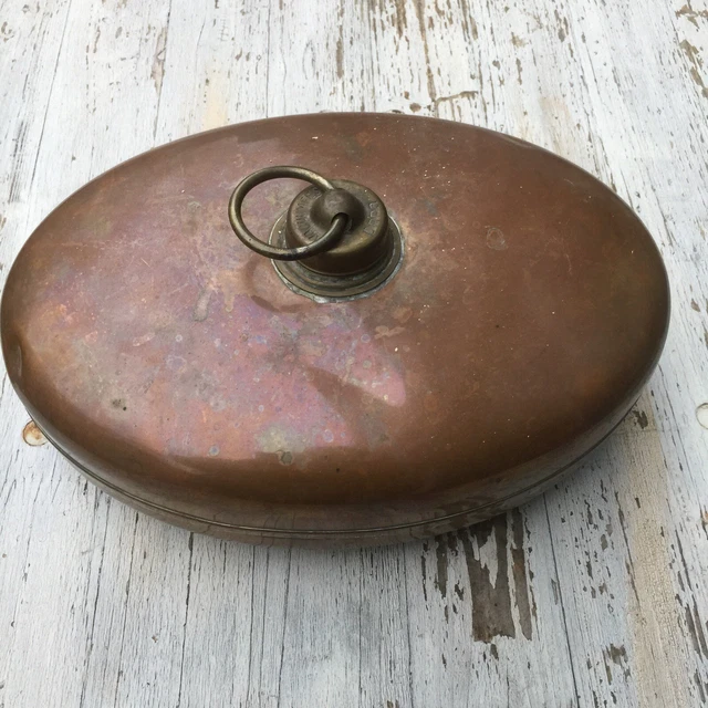 Wärmflasche Bettflasche Kupfer Messing Vaccumfest DRPA Handarbeit Alt Antik