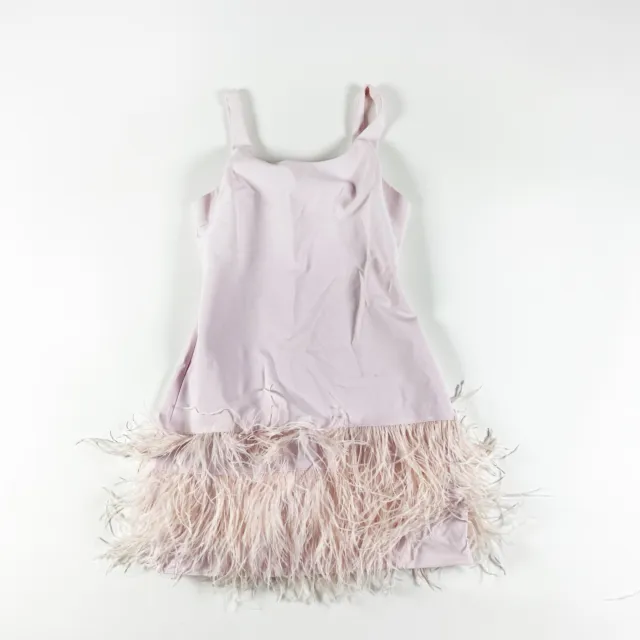 Elizabeth And James New India Stretch Ponte Sleeveless Feather Shift Dress Pink