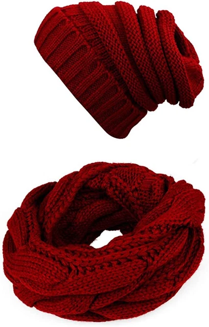 Bufanda Y Gorro Grueso Tejidos De Punto Beanie Cuellera De Mujer Para Invierno 3