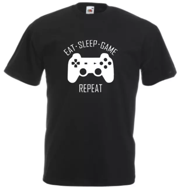 Eat sleep game repeat controller t shirt kids adults fun top gift gamer FOTL