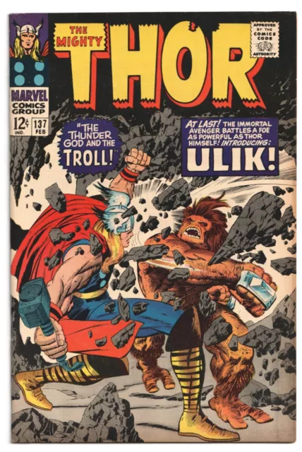 Mighty Thor 137 1st ULIK Stan Lee Jack Kirby Art XF 8.0-9.0 1967 Marvel silver