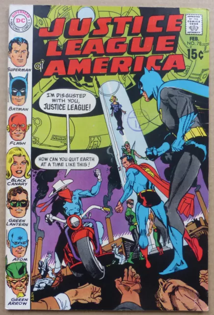 Justice League Of America #78, Great Cover Art, High Grade Vf-/Vf.
