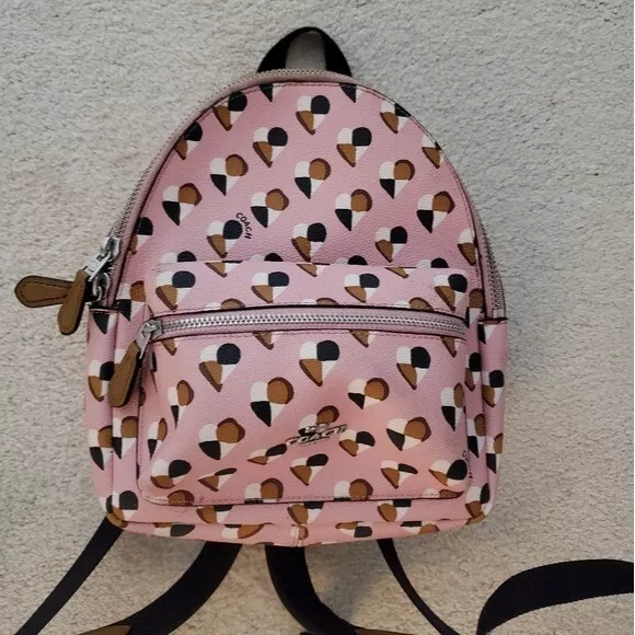 COACH MINI CHARLIE Backpack with Checker Heart Print in Signature ...