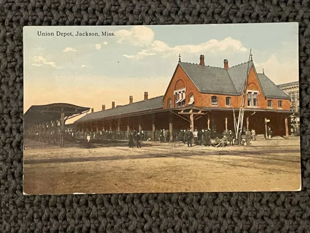 UNION DEPOT JACKSON MISSISSIPPI MS Vintage Postcard HINDS COUNTY