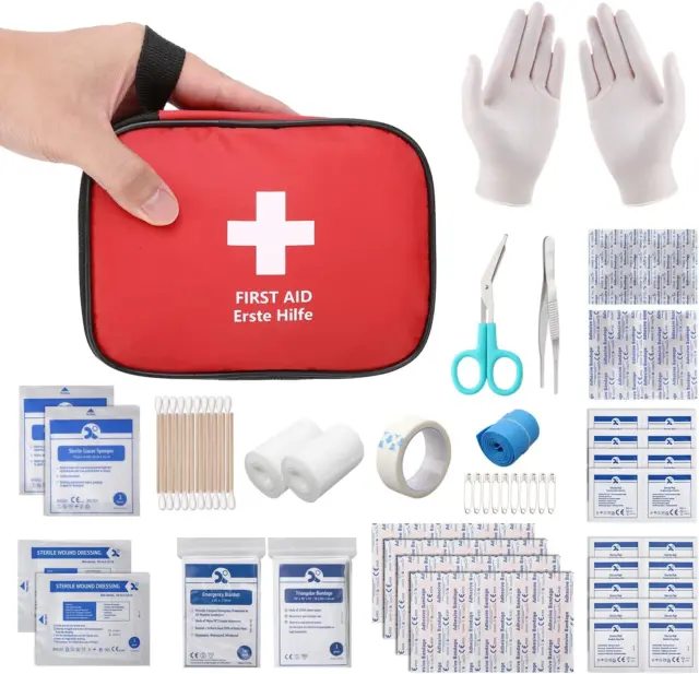 Mini Erste Hilfe Set + Blasenpflaster Mix - Outdoor, Fahrrad, wandern,  Reise, First Aid Kit, Unterwegs, Kinder, Klein